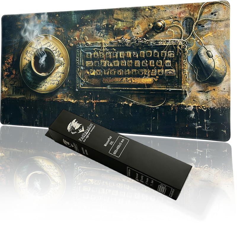 Tapis de souris XXL table ancienne fantasy grand format 80x40cm pour clavier elfique