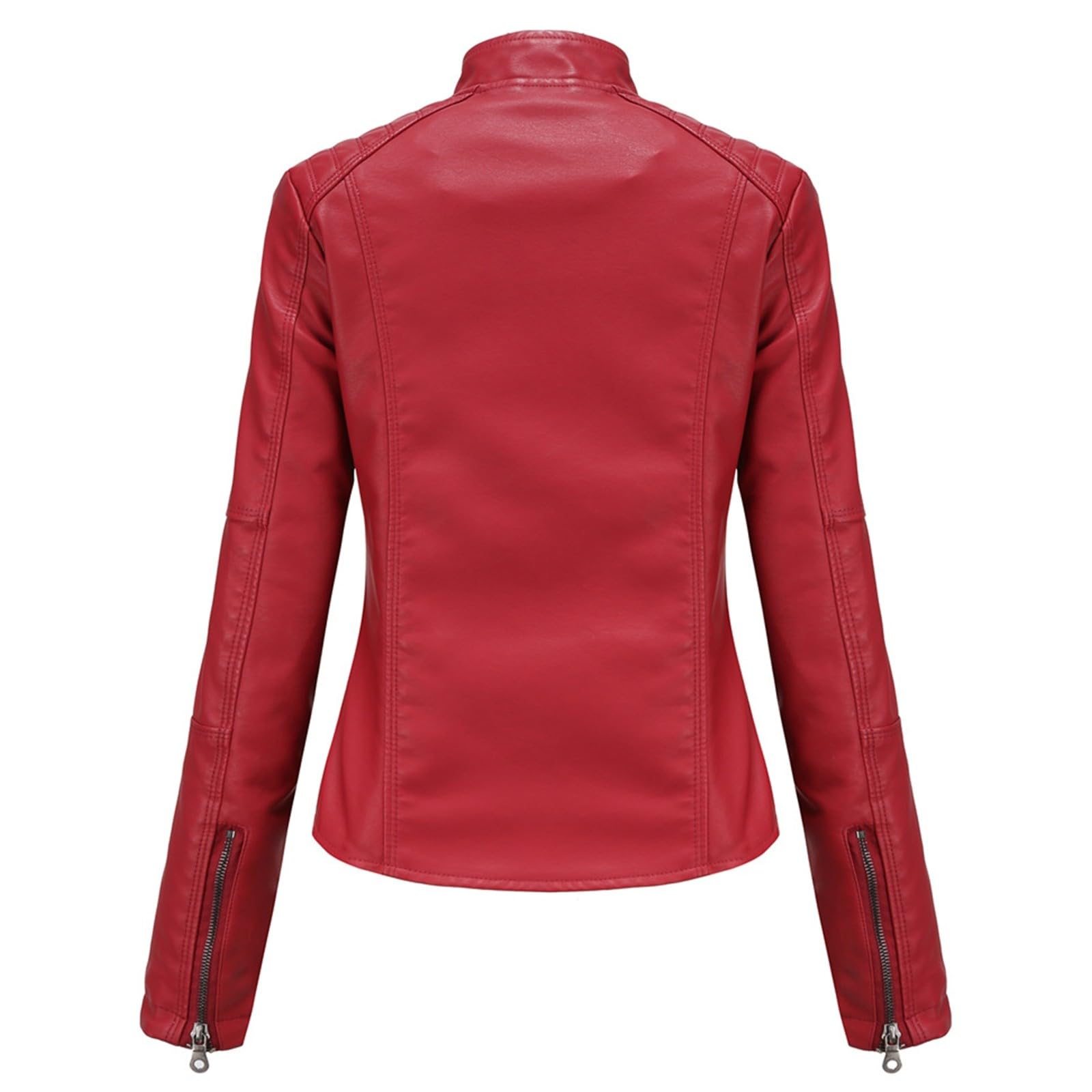 Generisch Jacke Frühling Damen, Lederjacke Kurze Kunstlederjacke Oversize Leather Jacket Woman Übergangsjacke Leichte Bikerjacke Kunstleder Lederimitat Jacke Frühling Leder Jacken Damenjacke Motorrad