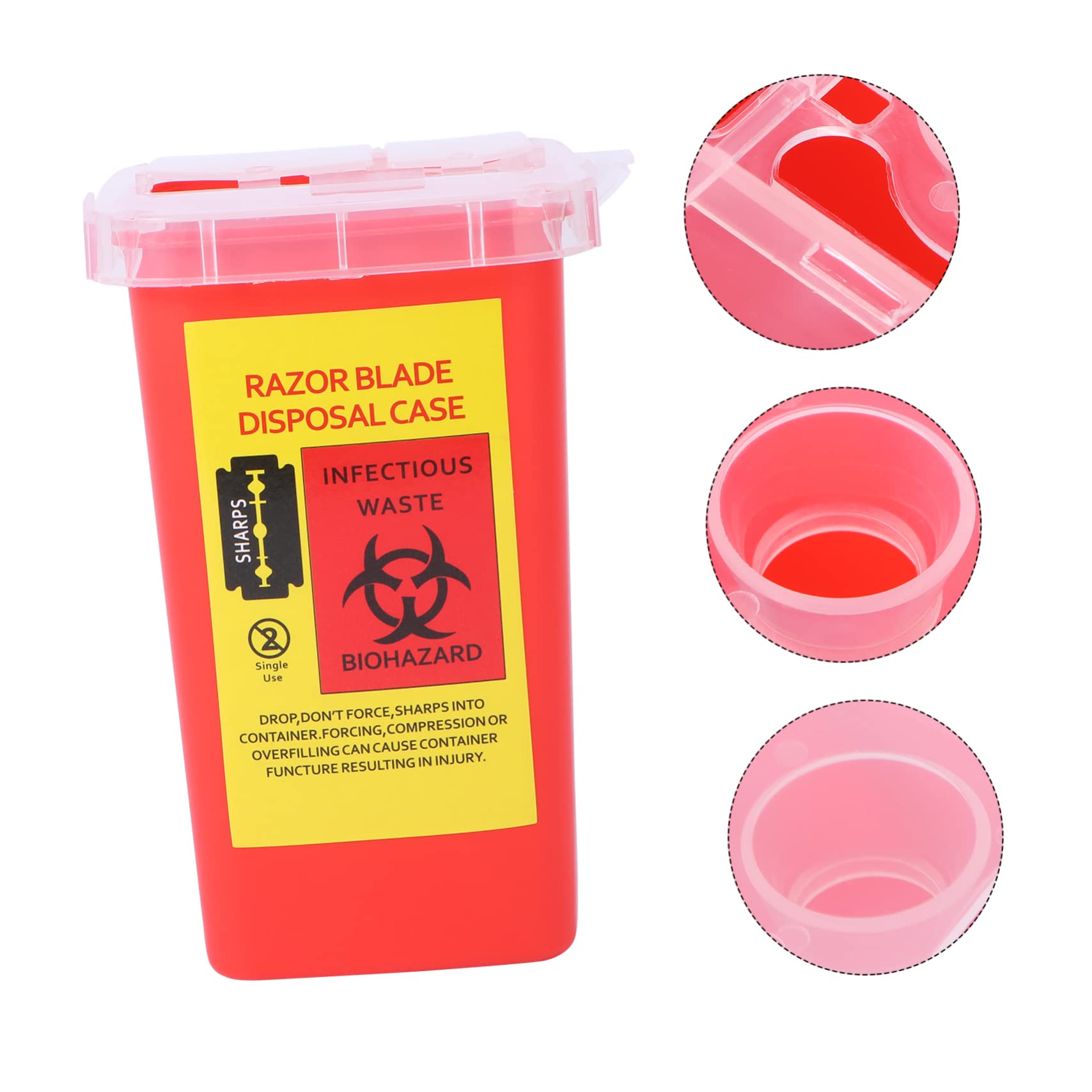 Mikinona 5piezas Caja De Almacenamiento Para Cuchillas De Afeitar Contenedor Seguro y Para Barberías y Salones Rojo