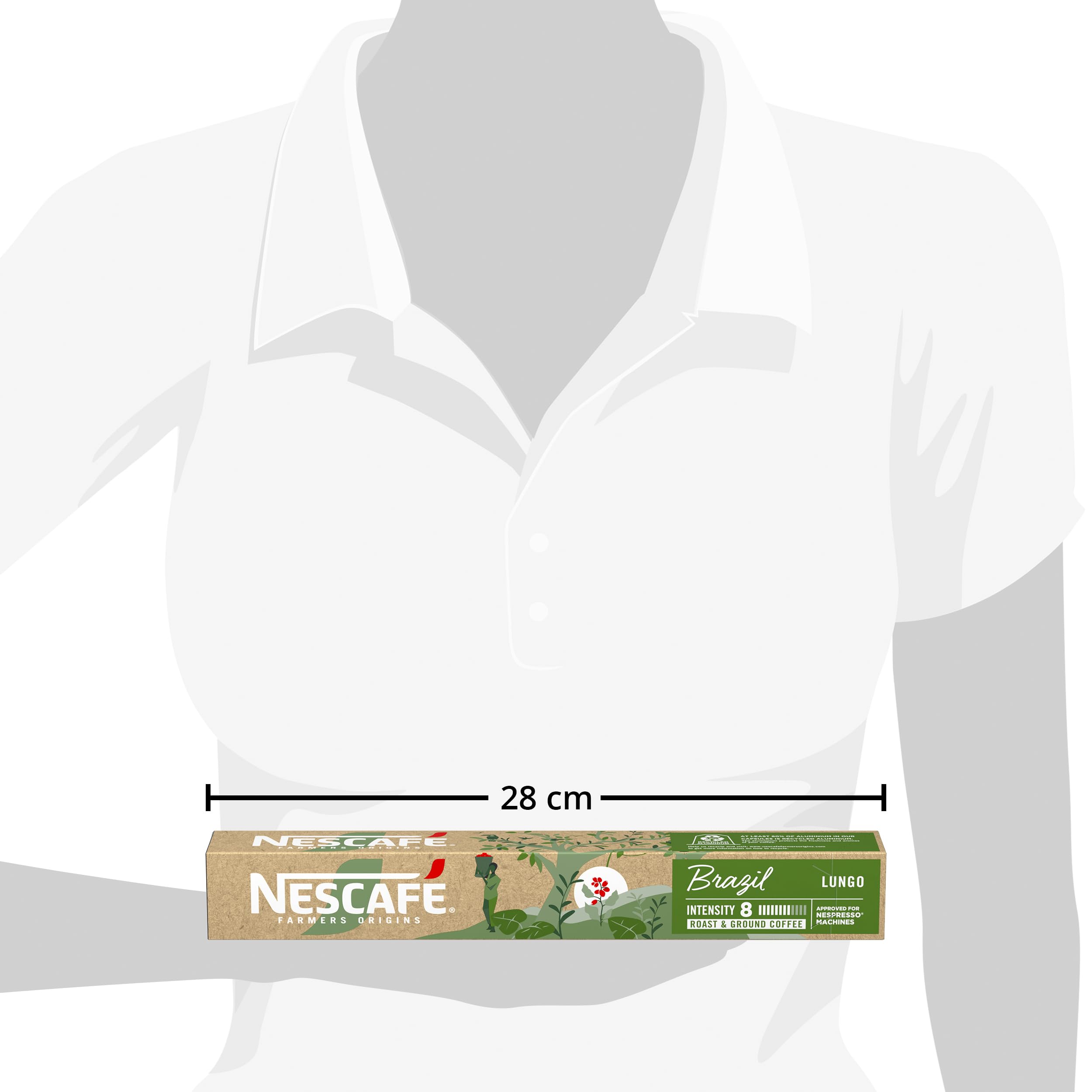 NESCAFÉ Farmers Origins Brazil Lungo Cápsulas de Café 6 x 10 Unidades - Aprobado para Máquinas Nespresso