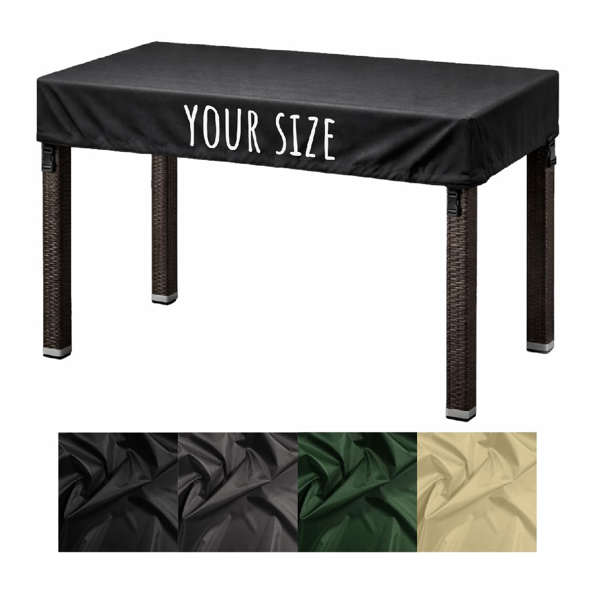 Ferocity Custom Made Cover for Garden Table | Breathable, Wind and Water Resistant | Table Cover with Buckle and Drawstring Stopper Personalised to Size [131]