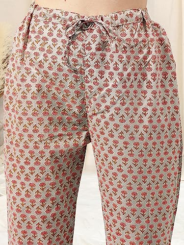 Image of MIRCHI FASHION Pure Cotton Straight Kurta Set for Women with Pant | Printed Kurta Pant Set | Ethnic Office Wear Kurta Set with Trouser