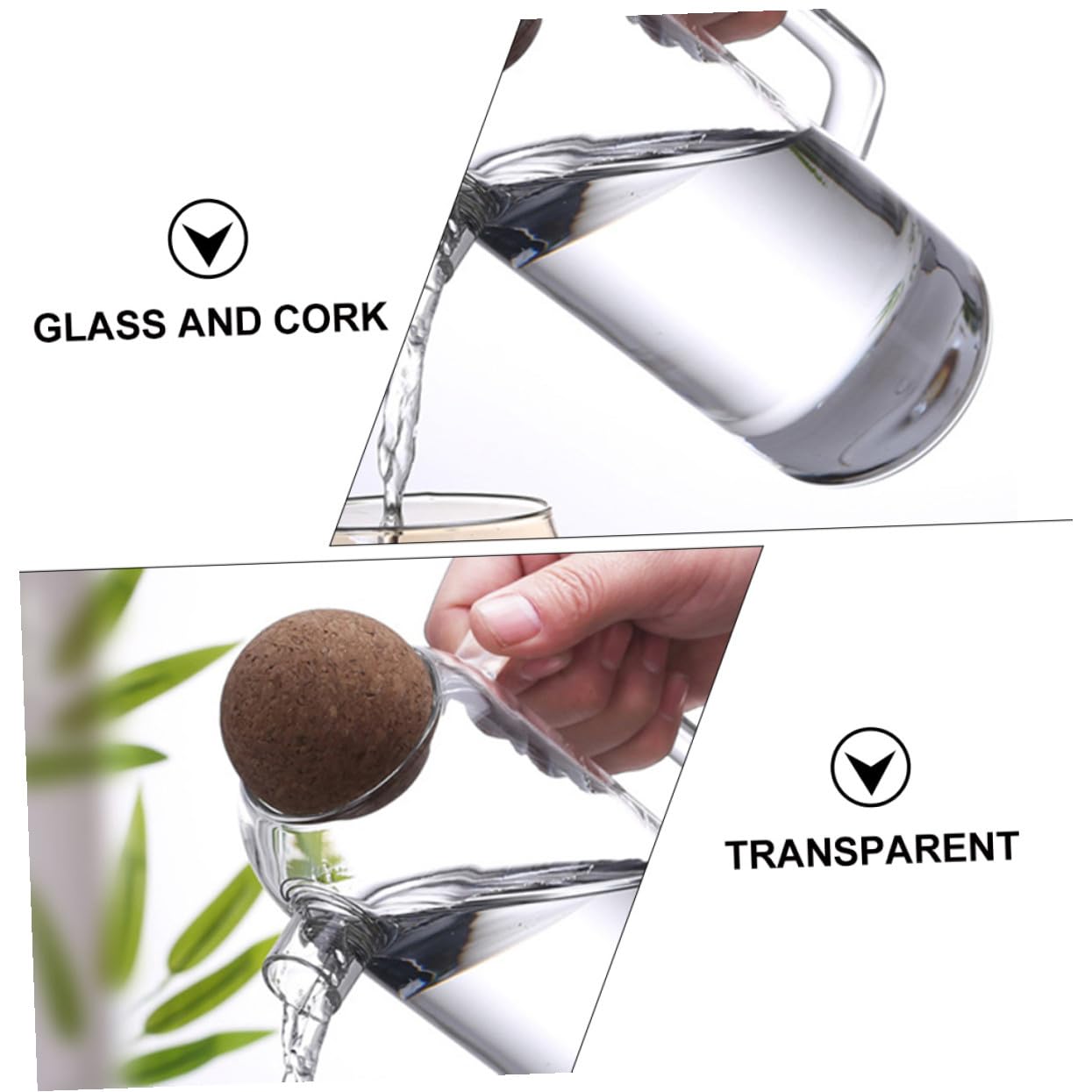 Hitzebeständige Teekanne aus Glas mit Rundem Korken und Ergonomischem Griff 1200ml für Zuhause und Restaurant Klare und Robuste Glas Teebehälter