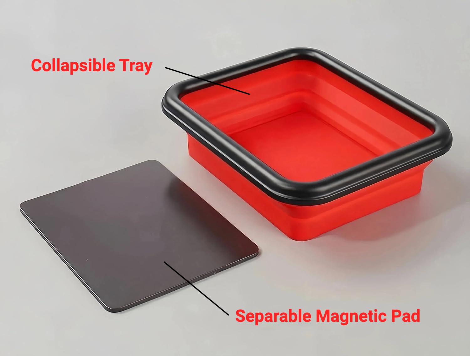 Zusammenklappbare magnetische Teileablage Set mit 3 verschiedenen Größen, faltbare Silikon-Werkzeugschalen für Schrauben, Bolzen, Muttern und andere kleine Metallteile