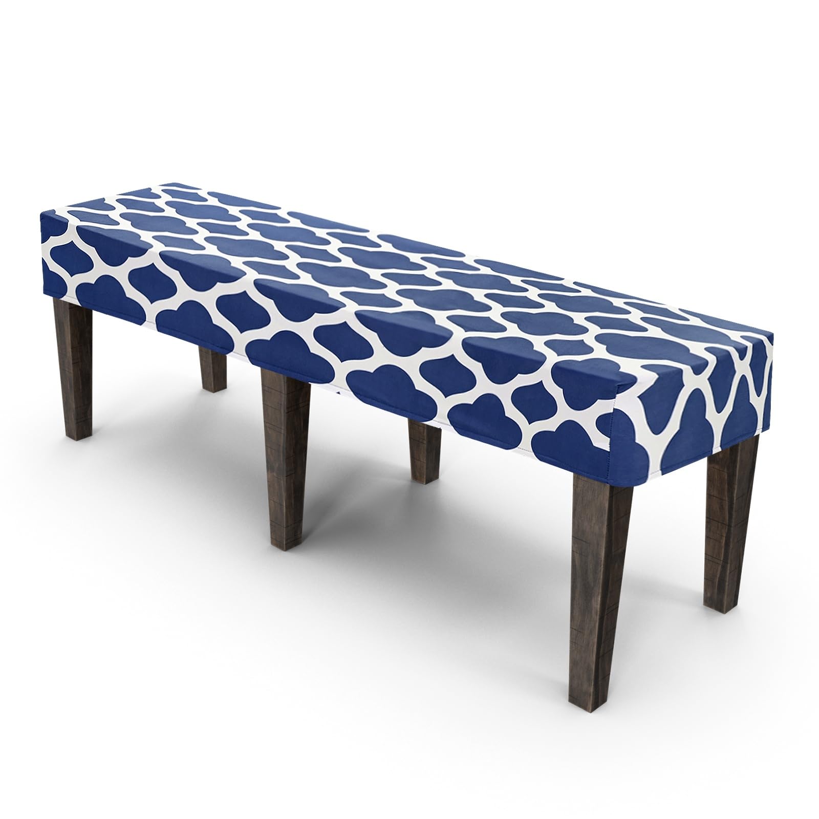 M METERXITY Stretch Bench Seat Cover, Removable Washable Rectangular Dining Bench Seat Cushion Slipcovers for Dining Room/Bedroom/Banquet/Home Furniture [Dark Blue]