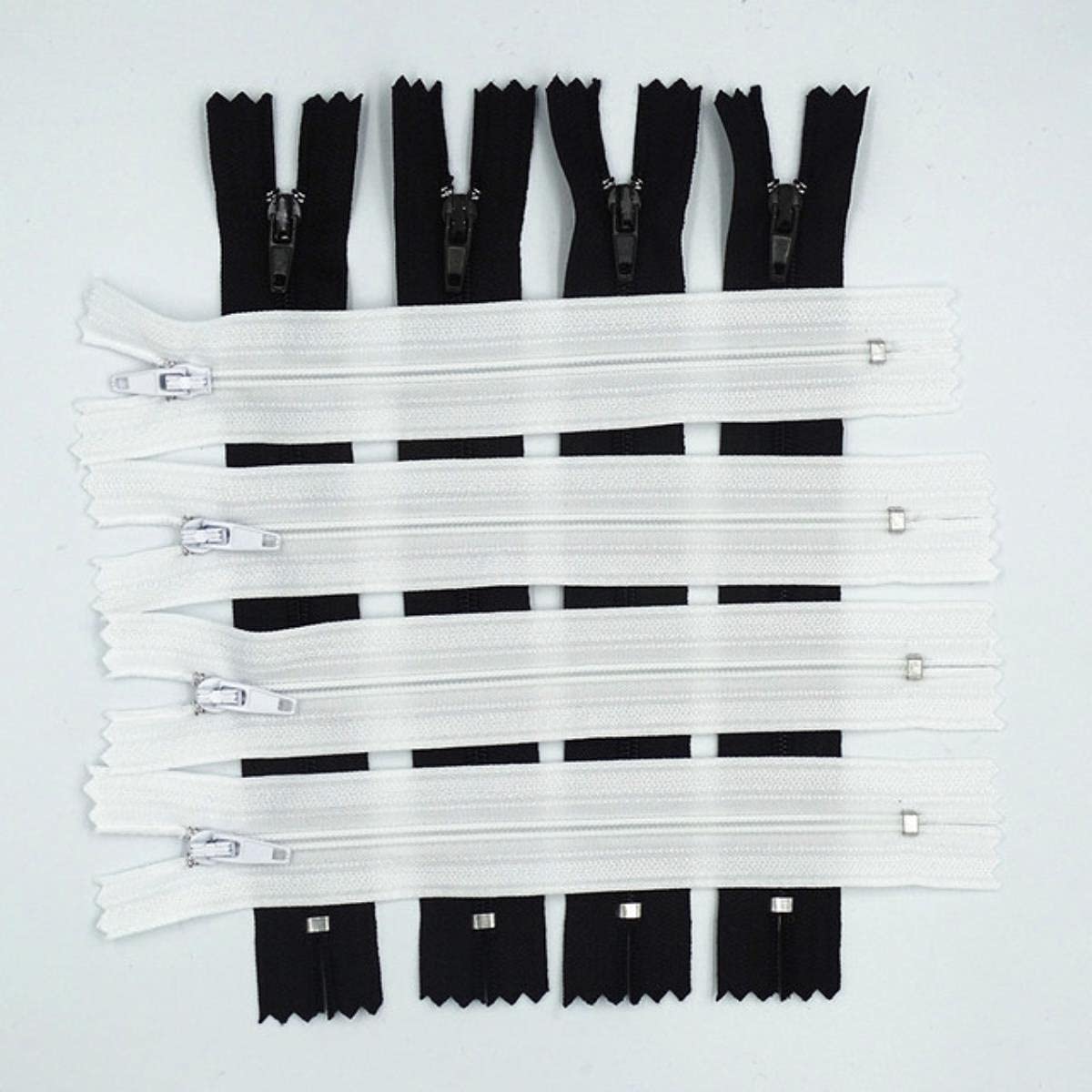XXHNBF Zipper for Bags, Ziper Puller,Zip Fixer, Sliders Zipper,Sewing Zips,Ended Fasteners,20Pcs White 3# Closed Nylon Coil Suitable for Bags and Clothing
