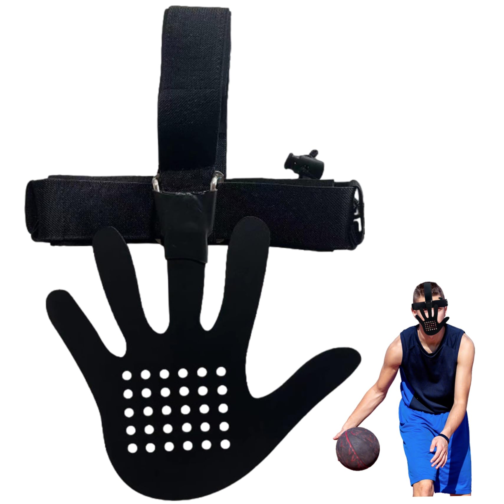 Mano in Faccia Maschera da Basket Regolabile Non Slip Leggera Traspirata per Allenamento