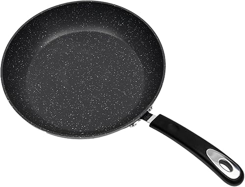 Miniatura 5 de HuaShuani Sartén antiadherente de 11.02 pulgadas, sartén de granito antiadherente, utensilios de cocina de piedra con tapa y asa, tapa de vidrio