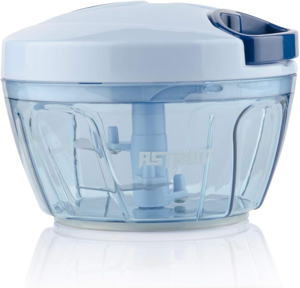 Astrum TSS Handy Mini Plastic Vegetable and Fruit Chopper with 3 Blades and Pull Handle (Multicolour)