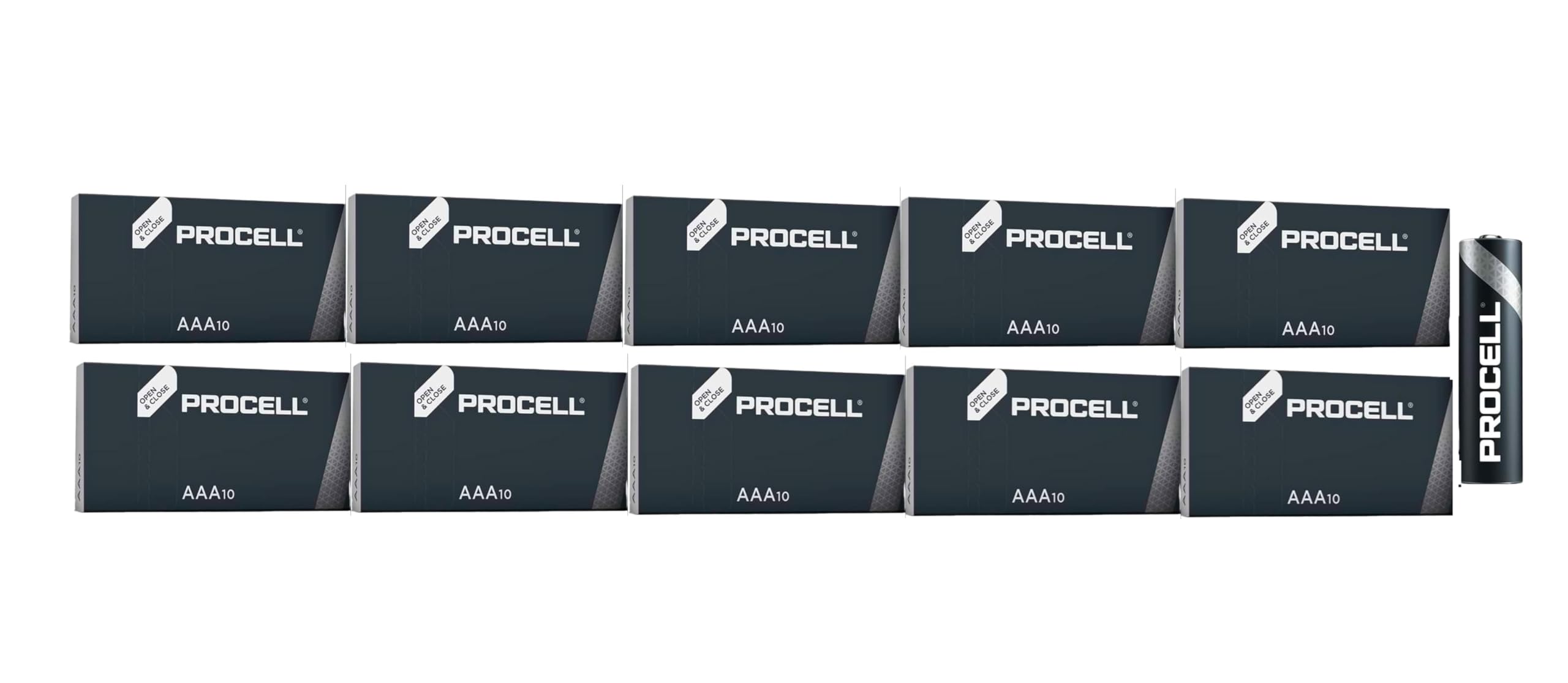 100X Duracell Procell AAA Mini Stilo (10 Blister Da 10 Batterie) 100 Pile (LR03/MINI STILO/MICRO)