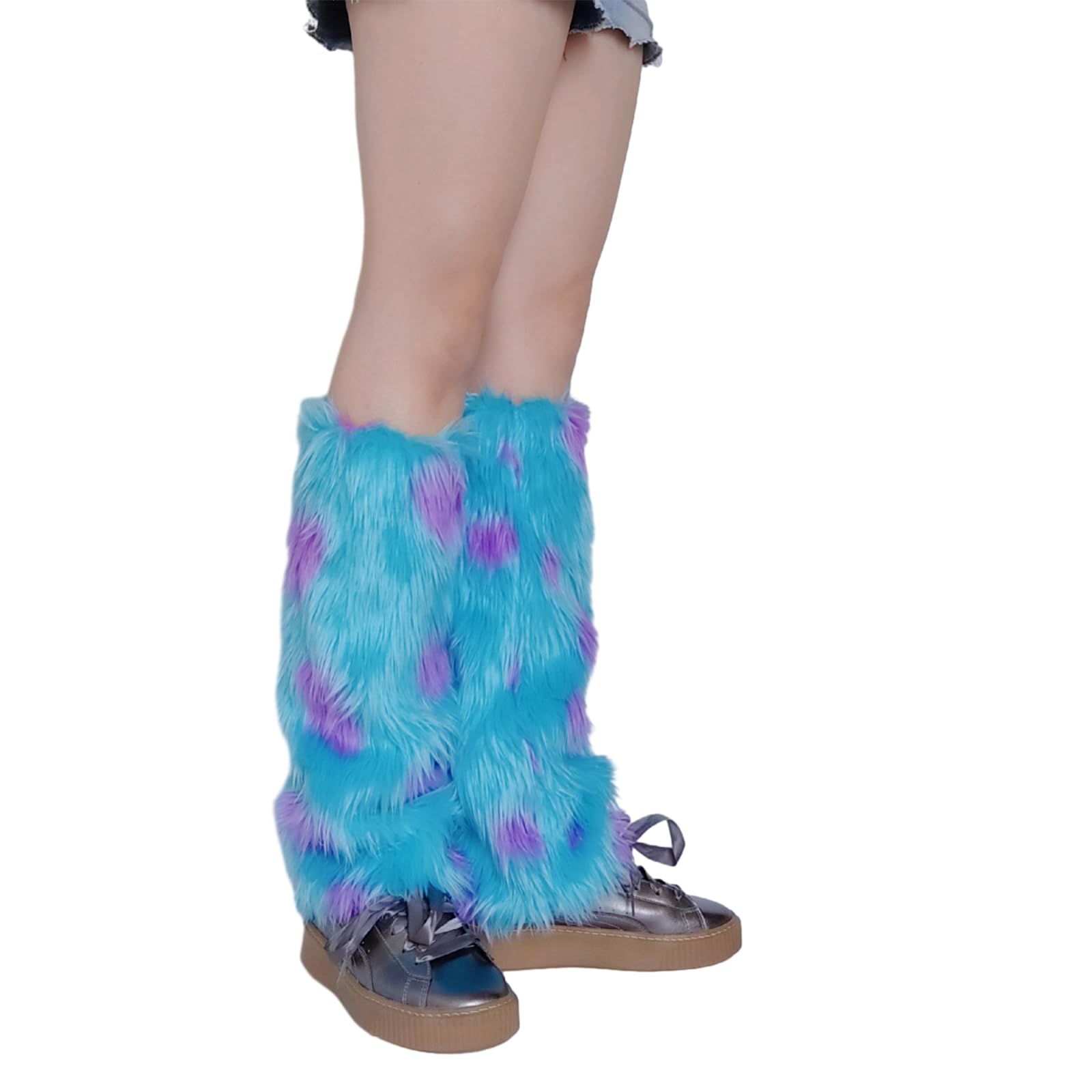 Maxtonser Winter Warm Boot Cuffs Leg Warmers for Women Furry Plush Boot Cover Monsters Cosplay Long Socks
