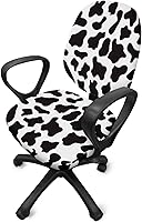 Vista 3 de Fundas para sillas de escritorio, con estampado de vaca, fundas de asiento para silla de oficina, 2 piezas, fundas para silla de computadora, fundas