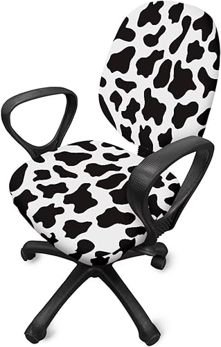 Miniatura 3 de Fundas para sillas de escritorio, con estampado de vaca, fundas de asiento para silla de oficina, 2 piezas, fundas para silla de computadora, fundas