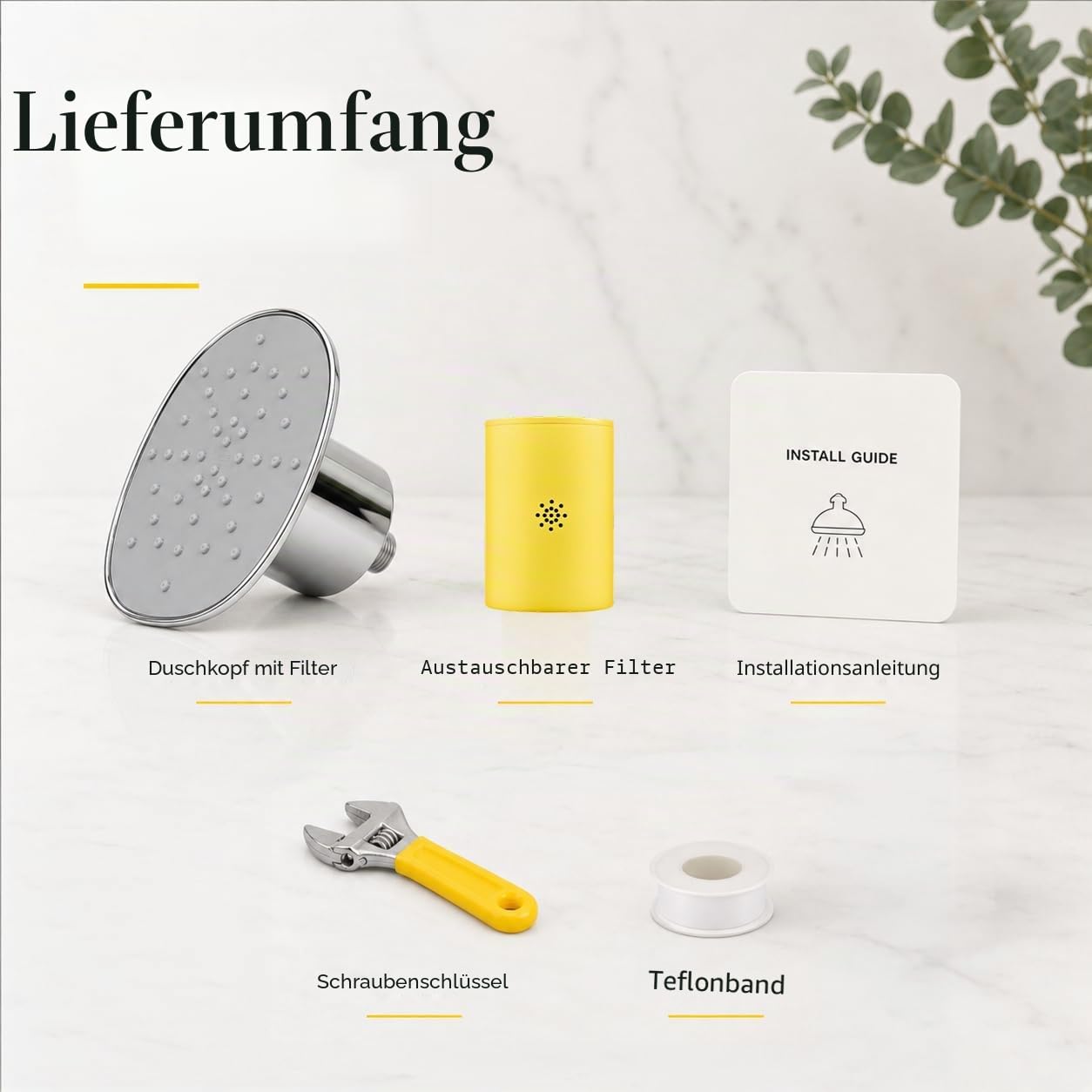 Afina A-01 Advanced High Pressure Filtered Shower Head - Reduces Dry Juchy Skin, Dandruff, Ekzeme and Dramatically Improves The Condition of Your Skin, Hair and Nails (Nickel) | KDF-55 Duschfilter & Wasserfilter Duschkopf für hartes Wasser, reduziert Chlo