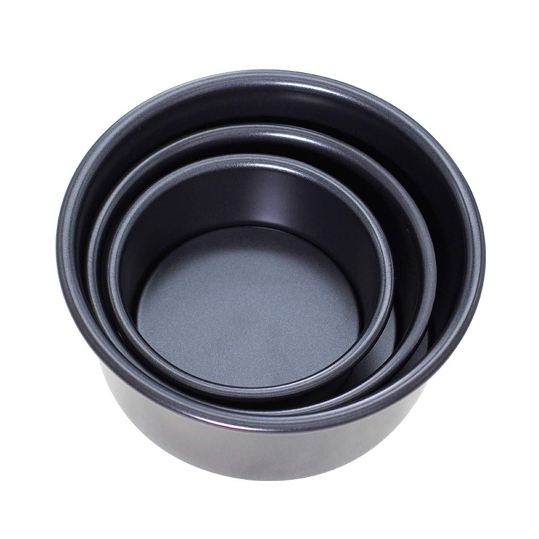 AKT 3 Pezzi Tortiera Padella Tonda Profonda Antiaderente con Base Sciolta per Cottura della Torta di Nozze/Compleanno/Natale,(5+7+9) in