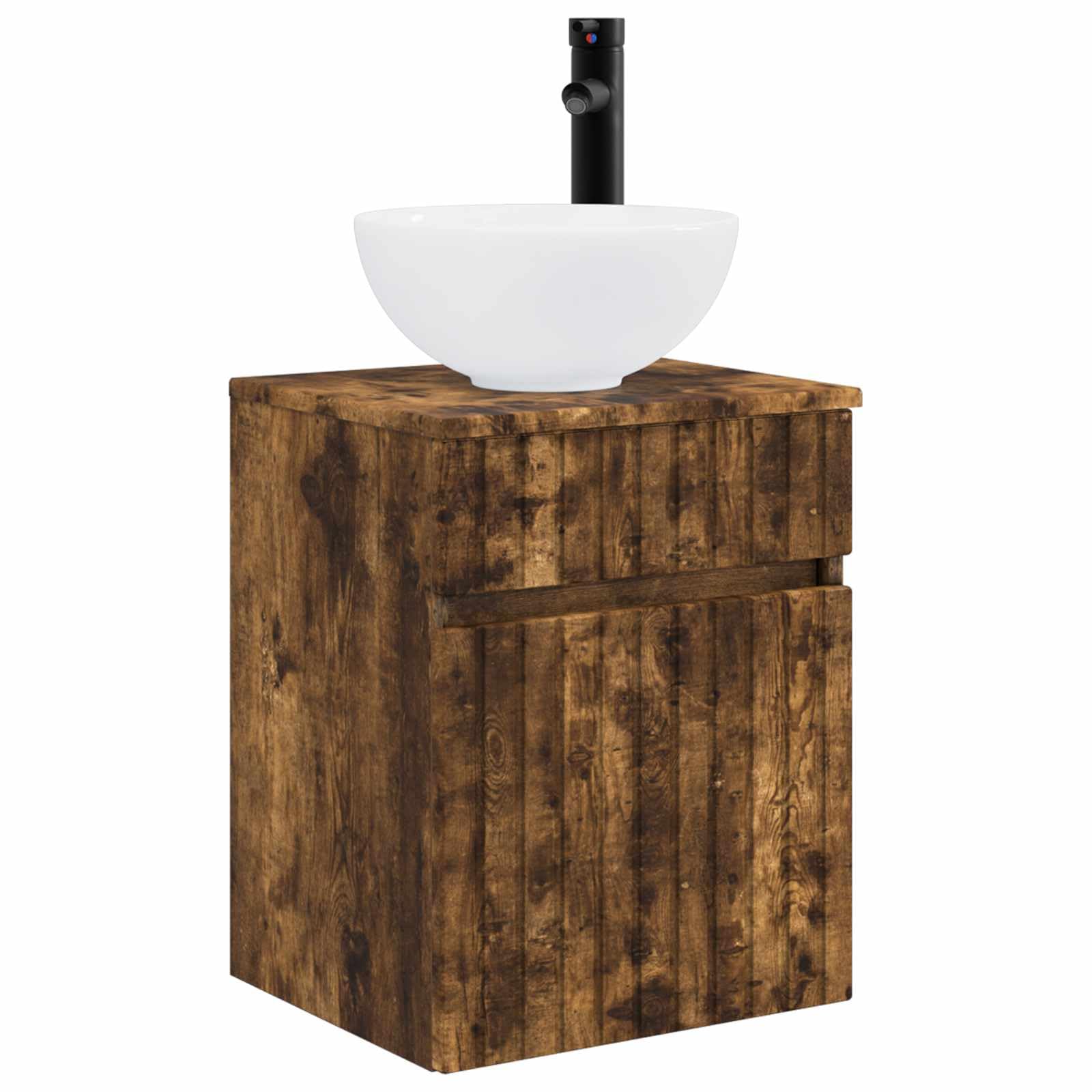 Vidaxl Wall-Mounted Sink Vanity Smoked Oak 39 X 41 X 64.5 Cm