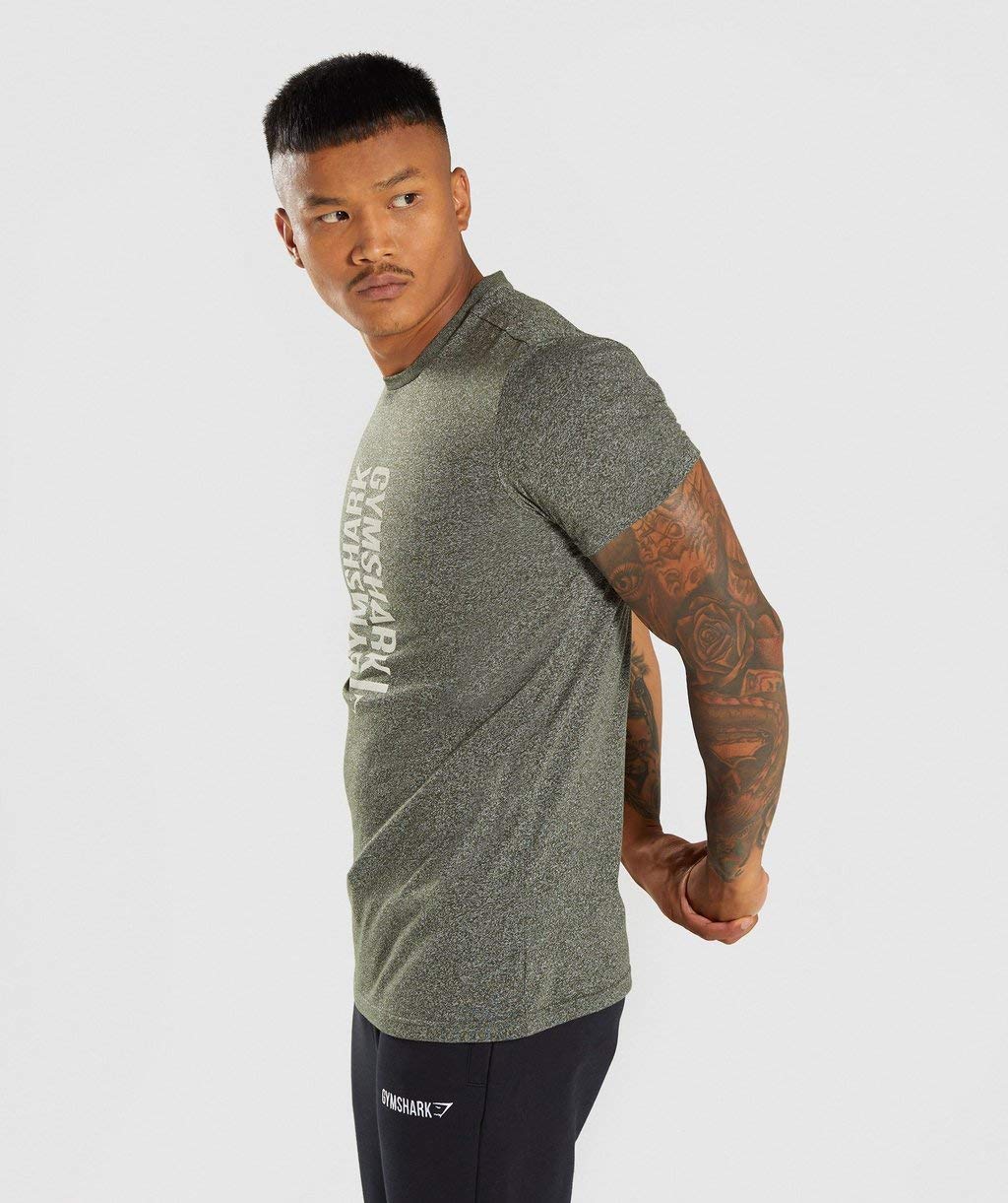 Amazon.co.jp: GymShark ジムシャーク STATEMENT Tシャツ ウッド