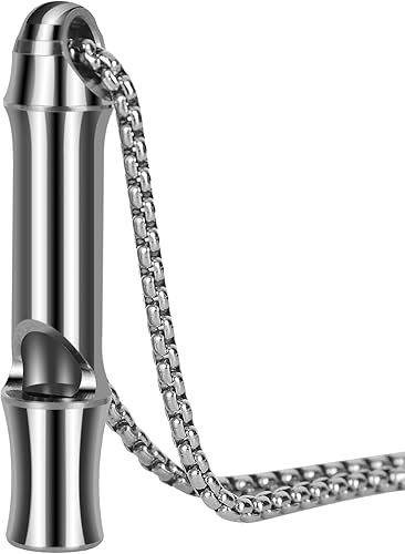 Dantoel Silbato de titanio de supervivencia de emergencia fuerte hasta 120 db para niños y mujeres, collar de silbatos de seguridad EDC para kayak,