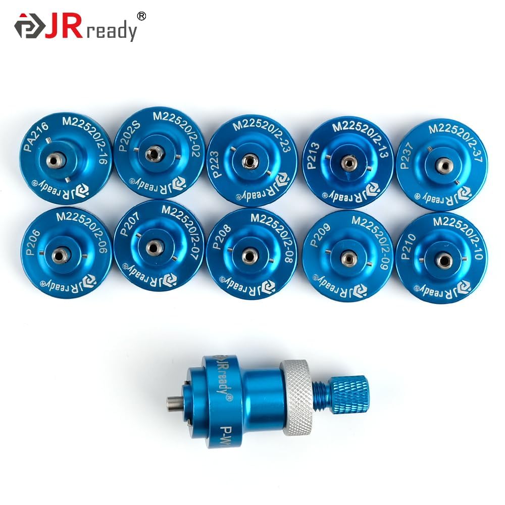 JRready ST1060 Tool Kit,YJQ-W1A Crimper/AFM8 Crimping Tool M22520/2-01&Ideal 45-416 Wrie Stripper&11 AFM8 Positioners&G125 Gauge&DAK20 DRK20B Installing Removal Tool