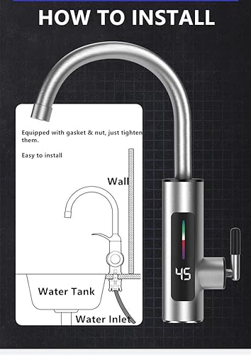 Miniatura 6 de Calentador de agua caliente de 110 V grifo instantáneo sin tanque eléctrico cocina baño calentador rápido grifo de agua con pantalla digital LED