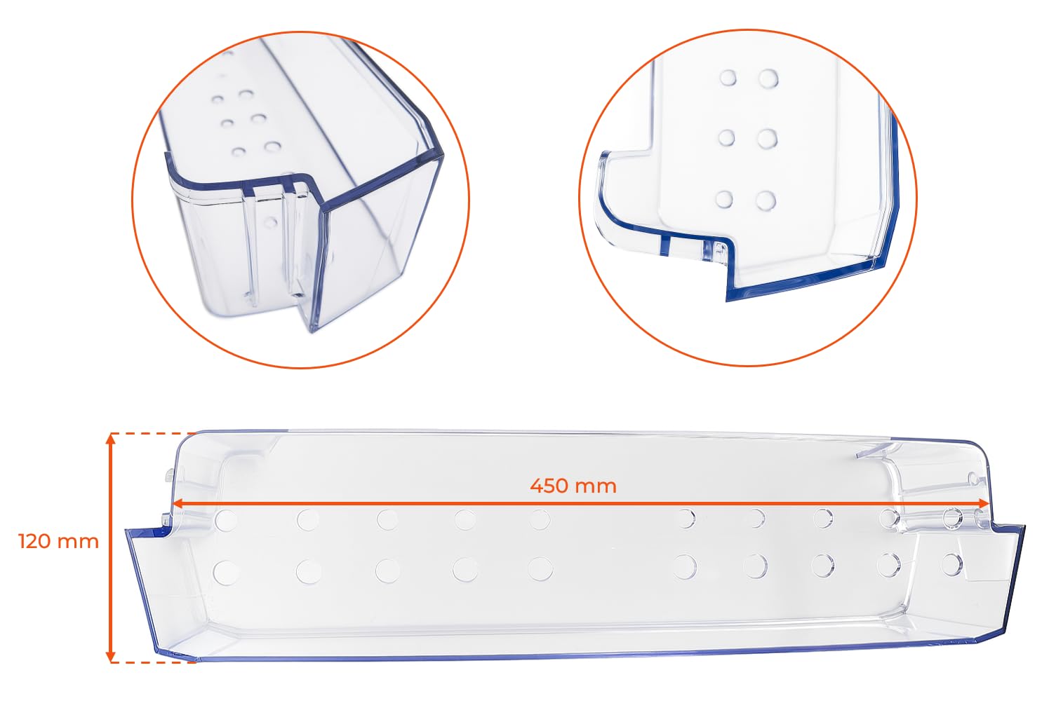 Recamania Botellero Frigorífico Compatible con Beko | Cod. 4397291300 | Medidas 458x100x120 mm | Compatible con Whirlpool, Grundig, Hotpoint, Ariston, Indesit, Privileg, Ignis