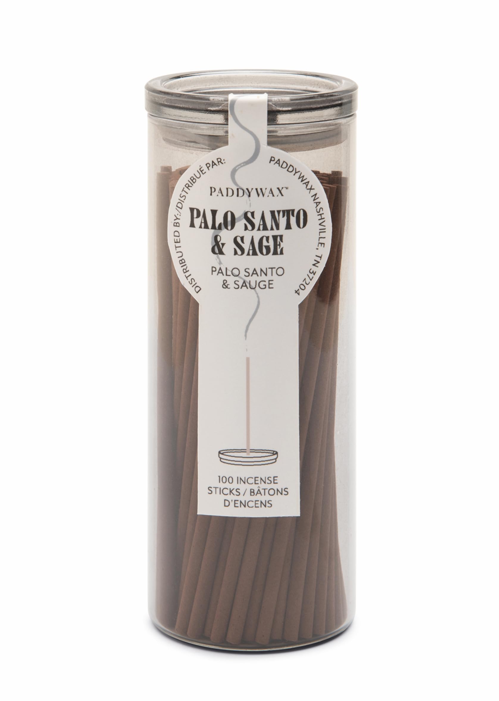 Paddywax Palo Santo & Sage Haze Collection Incense Sticks In Glass Jar, 100-Piece,