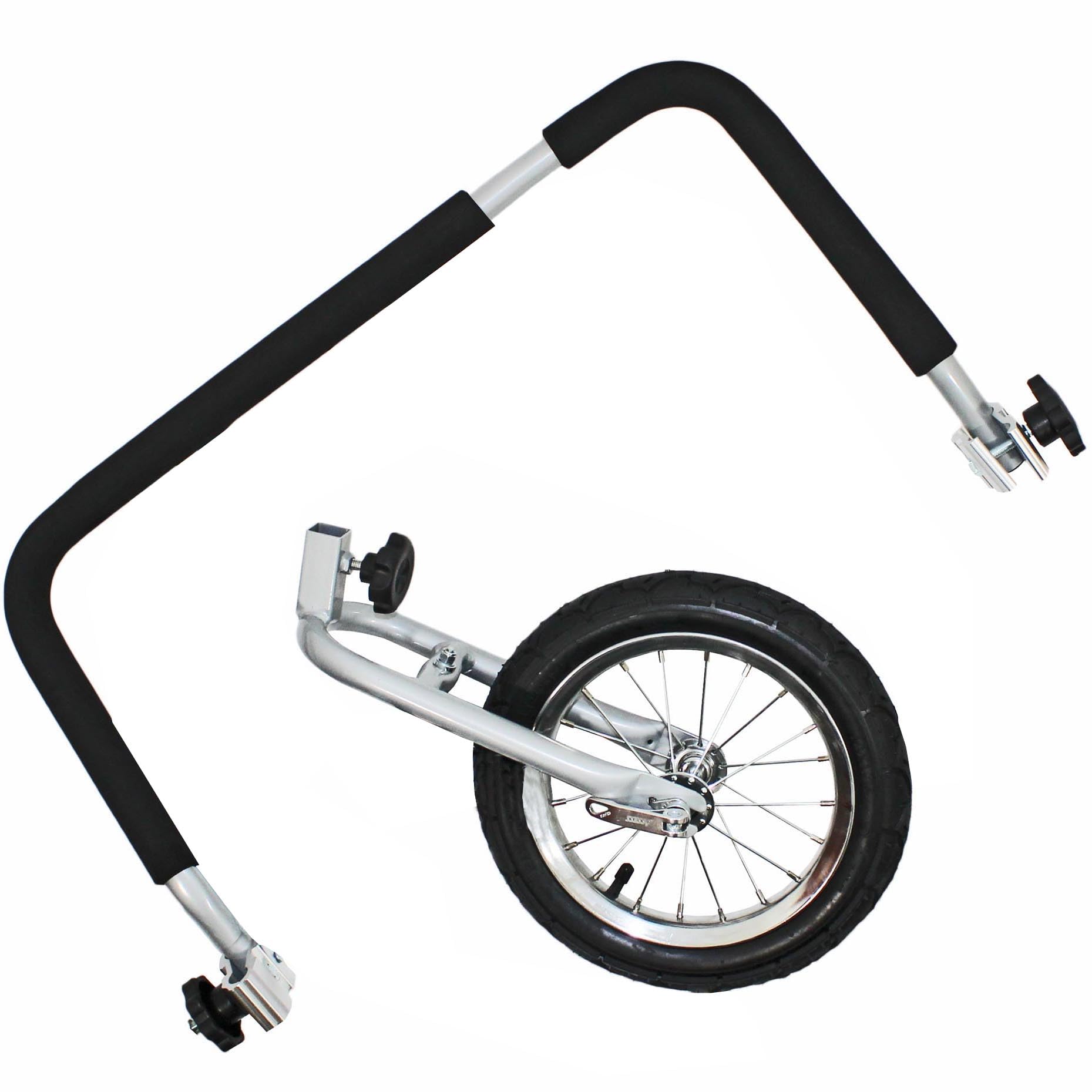 Red Loon Jogger Erweiterung Jogger Umbausatz für Fahrradanhänger - Jogger Kit mit Joggerrad Schiebegriff Bremse für Fahrrad Kinderanhänger - Bremsenset vorne + hinten V-Brake