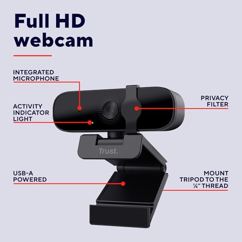 Tanor 1080p Webcam PC con Microfono, Web Camera PC USB con Filtro Privacy, Fuoco Fisso 30 FPS, Plastica Riciclata 85%, Videocamera Full HD per Laptop Desktop Mac Windows Skype Zoom Teams - Webcam - Immagine 1