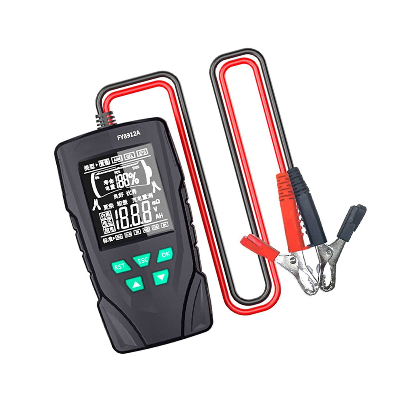 FY8912A Car Battery Systems Tester 12V 24V Car Motorcycle Truck Systems Analyzers Charging Cranking Test Accessories