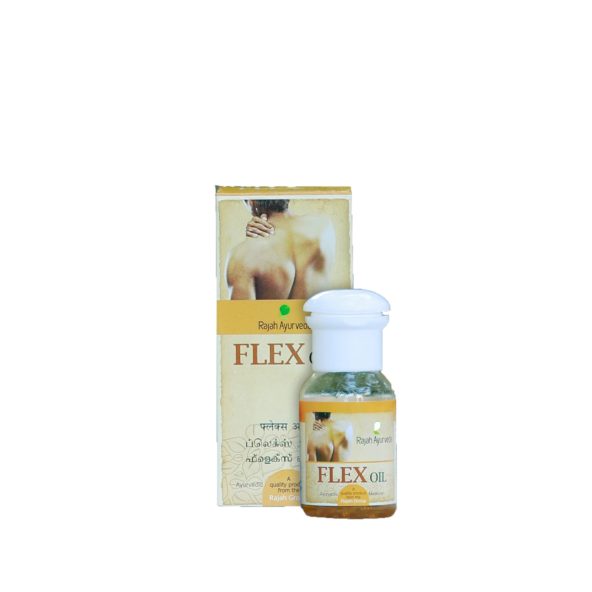 Rajah Ayurveda Flex Oil 40ML | Ayurvedic Pain Relief Oil | For Muscle, Bone, Joint, Knee And Back Pains | Unique Recipe | Pack Of 2