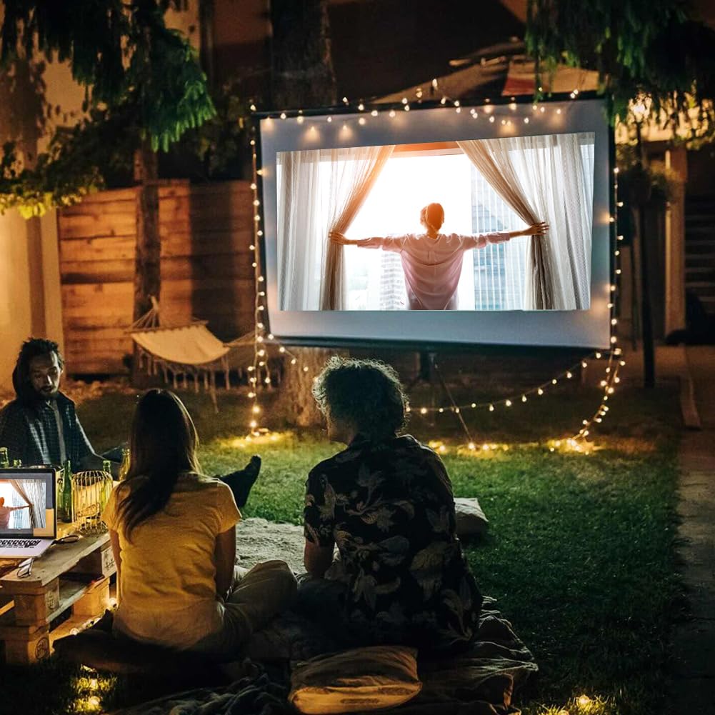 Schermo Proiettore, Telo Proiettore, Schermo Cinematografico Portatile, Schermo Lavabile Pieghevole, per Home Theater, Scolastica, Presentazioni in Ufficio, 16:9 HD 4K, 60 Pollici, 132 x 75cm