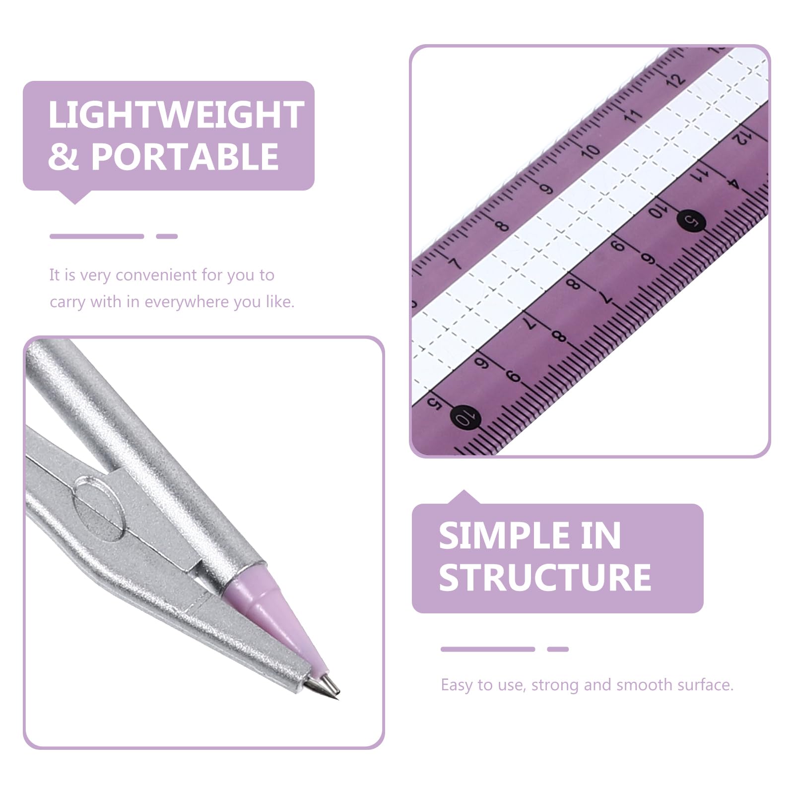 Protactor For Students Protractor Pink 8Pcs Geometry Set Students Math Protractor Compass Box ...