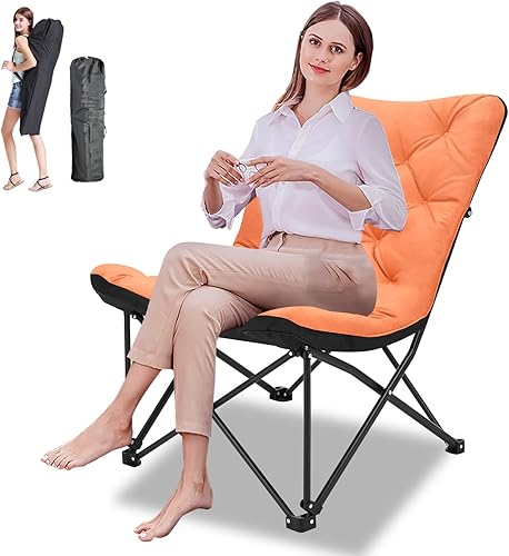LILYPELLE Silla plegable de gran tamaño, silla plegable portátil para camping, playa, picnic, barbacoas, eventos deportivos con bolsa de transporte,