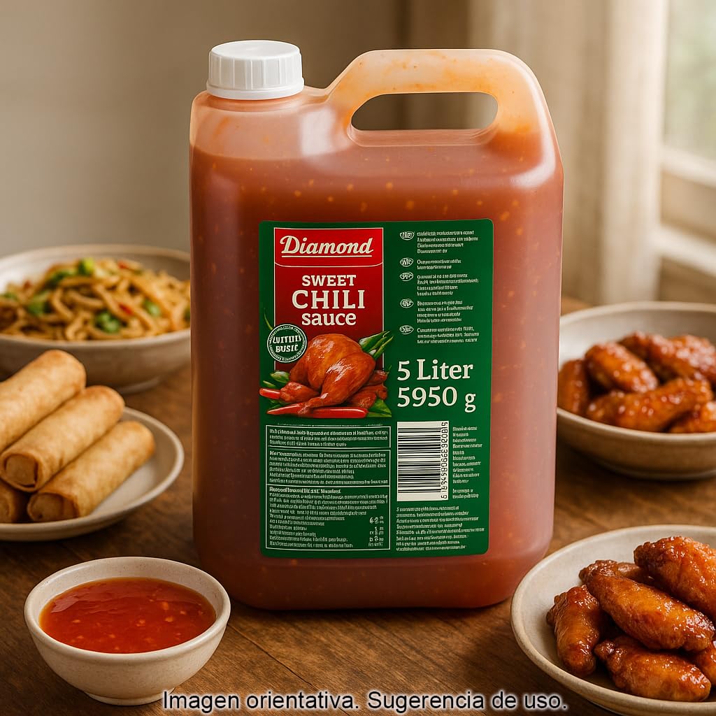 Salsa Sweet Chili Dulce 5L Formato Profesional para Hostelería Toque Asiático Dulce-Picante Suave para Dips Glaseados y Marinados