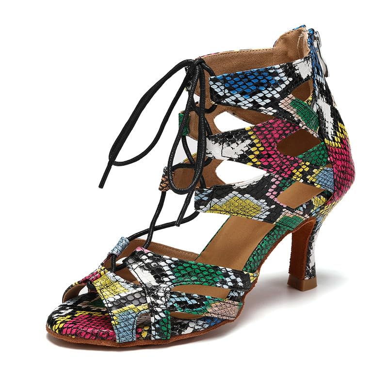 YCE377 Women's Open Toe Latin Dance Shoes Ballroom Dance Tango Chacha Salsa Pumps-image-46