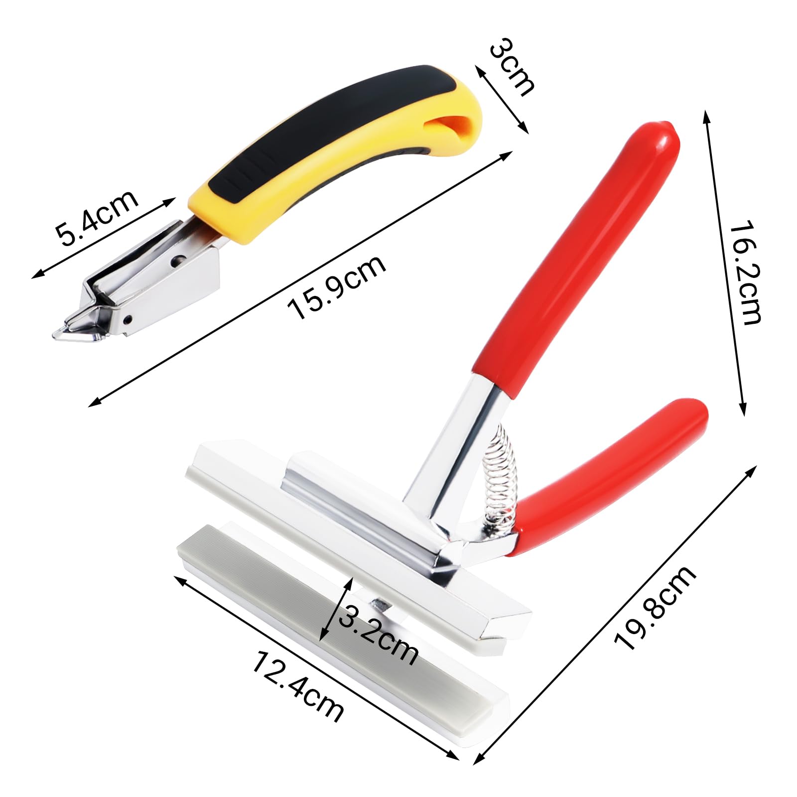 COOZEE Leinwand Zange und Grundentferner Set, Hochleistungs-Leinwand-Börsezange, Drei-in-ein-Grundnahrungsmittelpistole mit 3 Arten von Heftklammern für Rahmen- und Leinwandprojekte