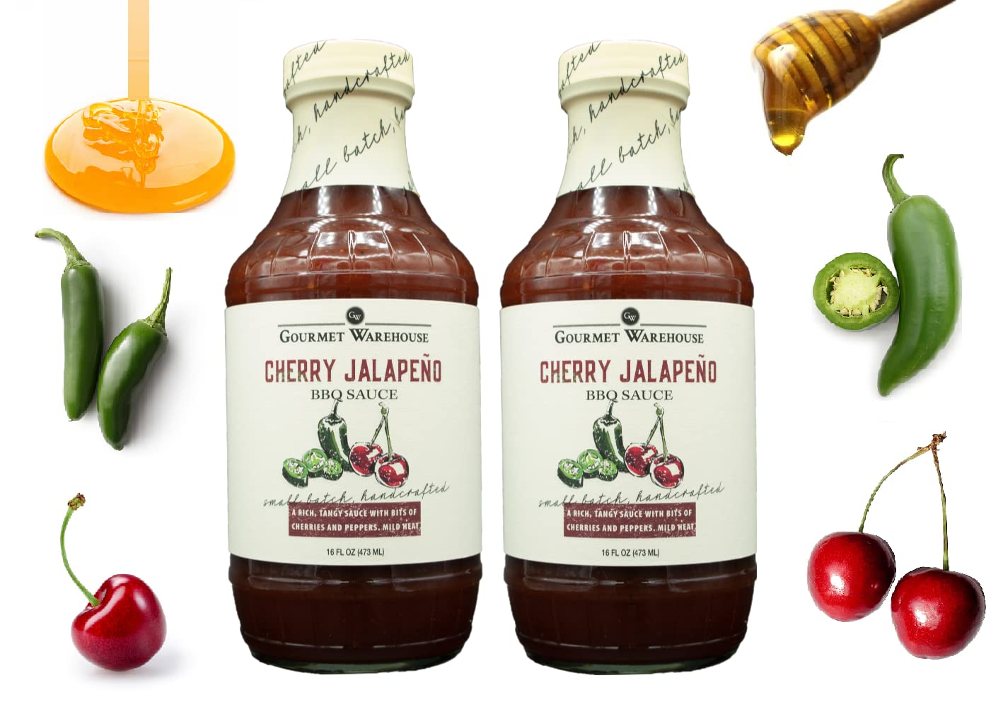 Cherry Jalapeno BBQ Sauce 2 Bottles Net Wt. 16 Fl Oz