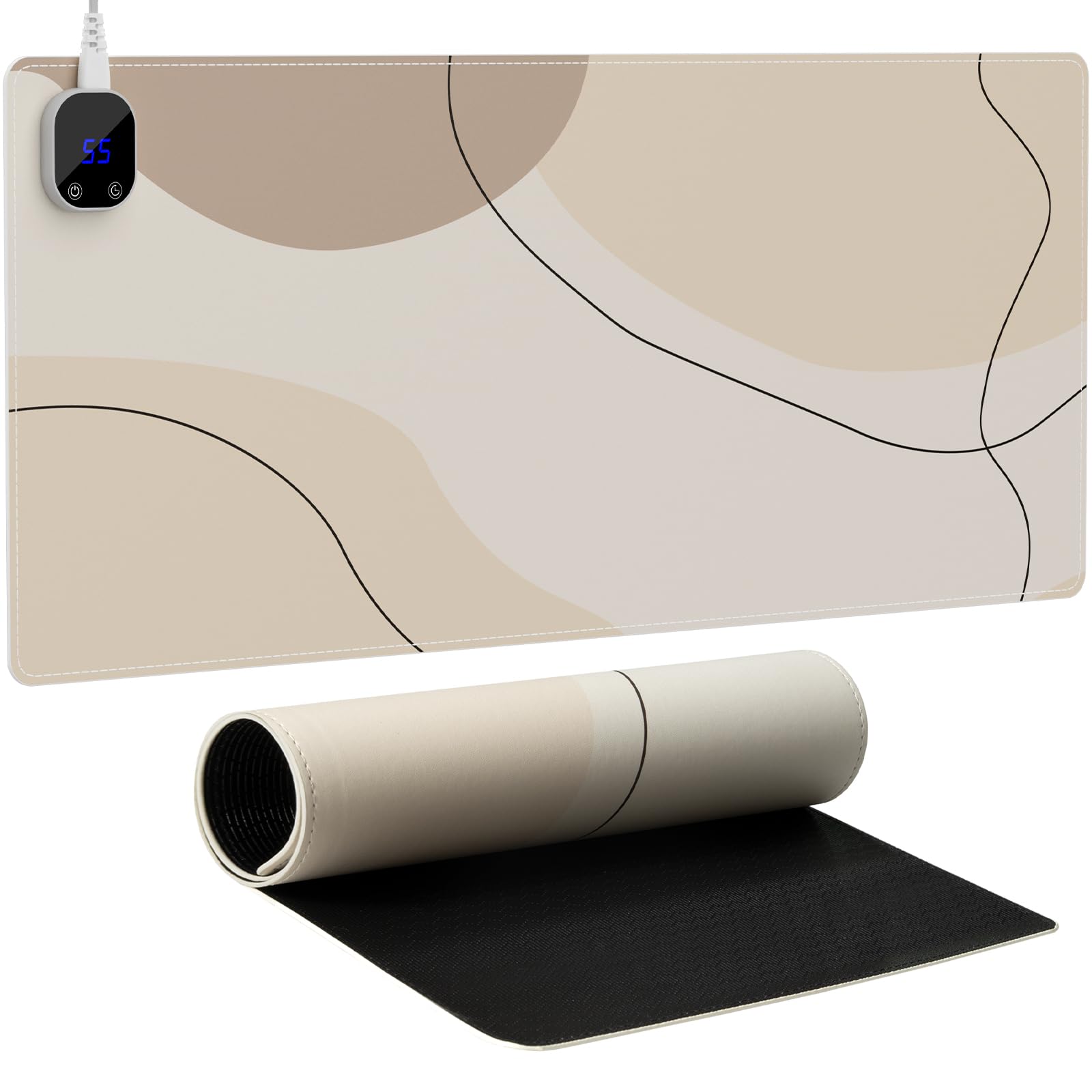 iCasso Brown Art Writing Pad 31.5"x13", Desk Protector for Computer | Romantic Auto Shut-…