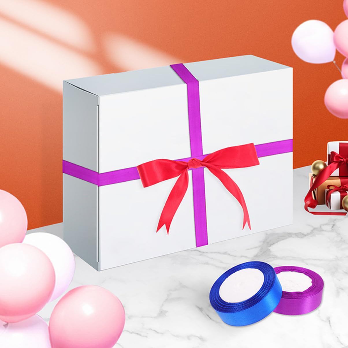 12rollen Farbige Geschenkbänder aus Polyester für Bastelarbeiten Geschenksbänder zum Verpacken von Blumen und Geschenken Dekorative Verpackungsbänder für Familie Zufällige Farbe