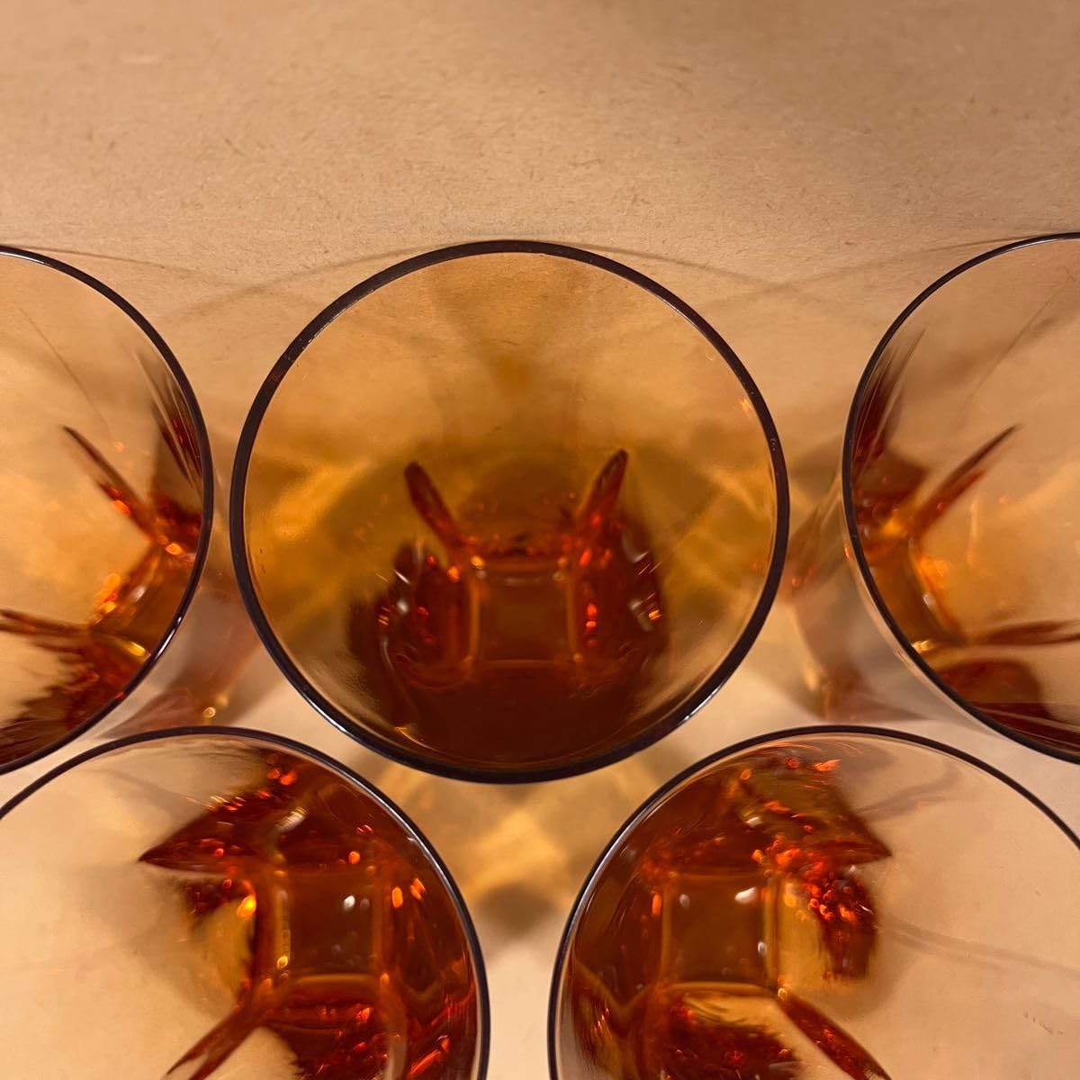 ギヤマンクリスタル Amazon | セミクリスタルグラス 5客 ギヤマン 茶色 コップ