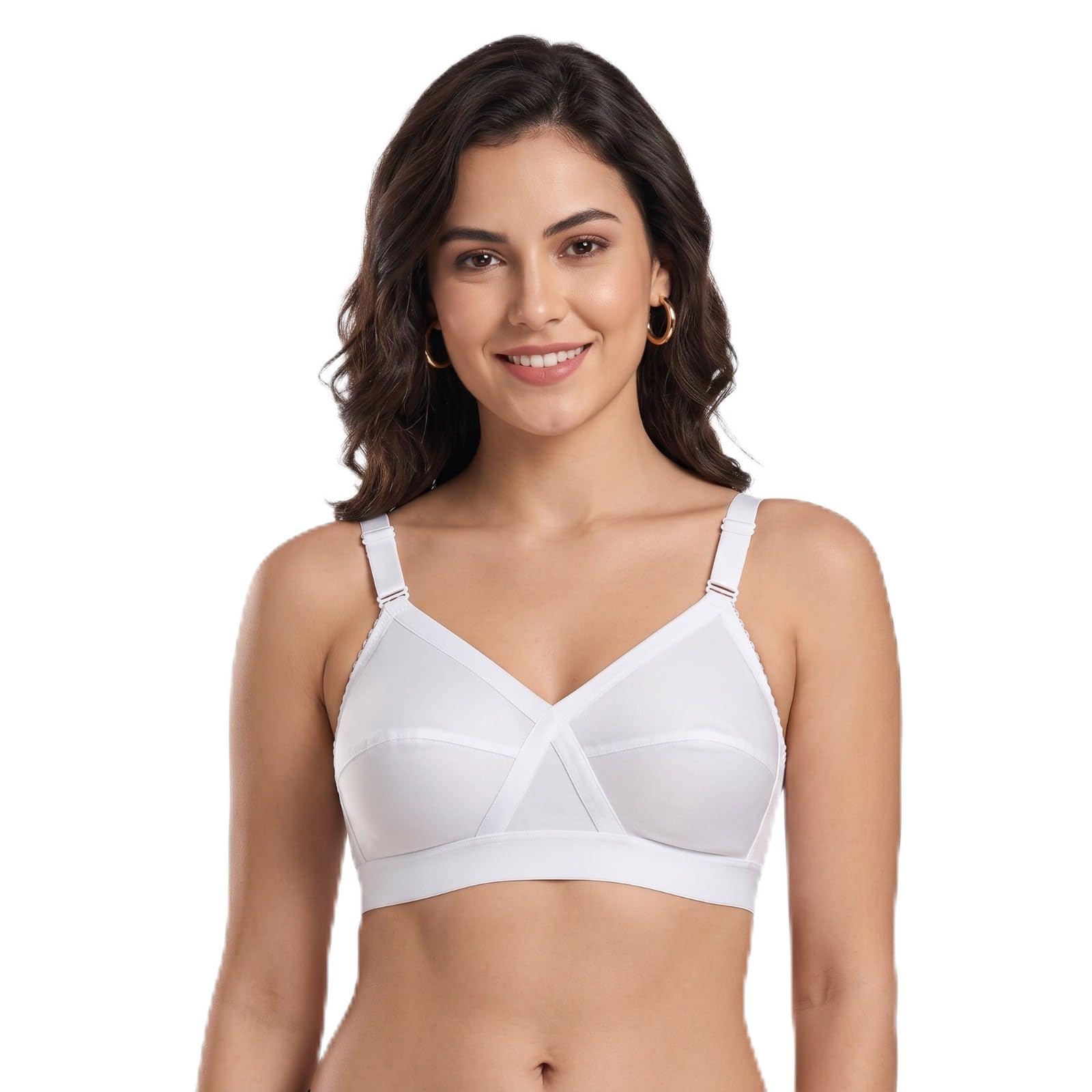 Women's Cotton Non Padded Non Wired Full Coverage Bra | Soft Everyday Comfort Bra | Adjustable Straps | Breathable Cotton Bra Regular Fit | Multiple Sizes-picture-22