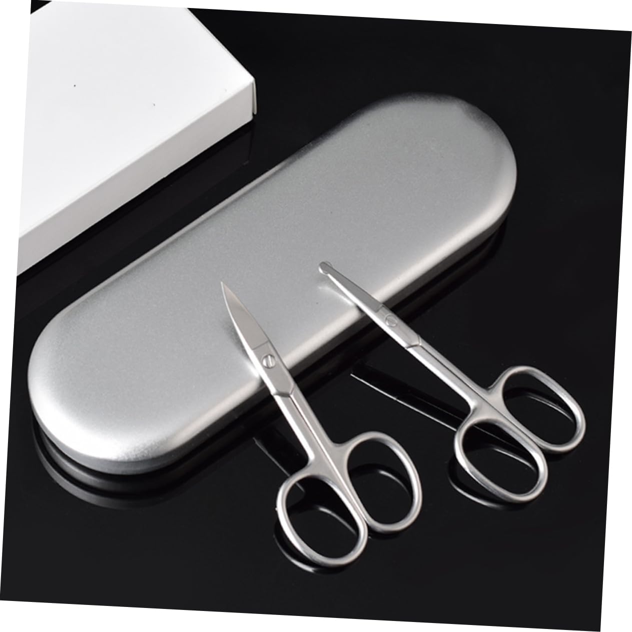 3 Set Set Per Rifinire Le Sopracciglia Forbici in Acciaio Inossidabile Forbici Per Del Naso Strumento Per Modellare Le Sopracciglia Terrimer Per Sopracciglia Black 2 Pezzi * 3