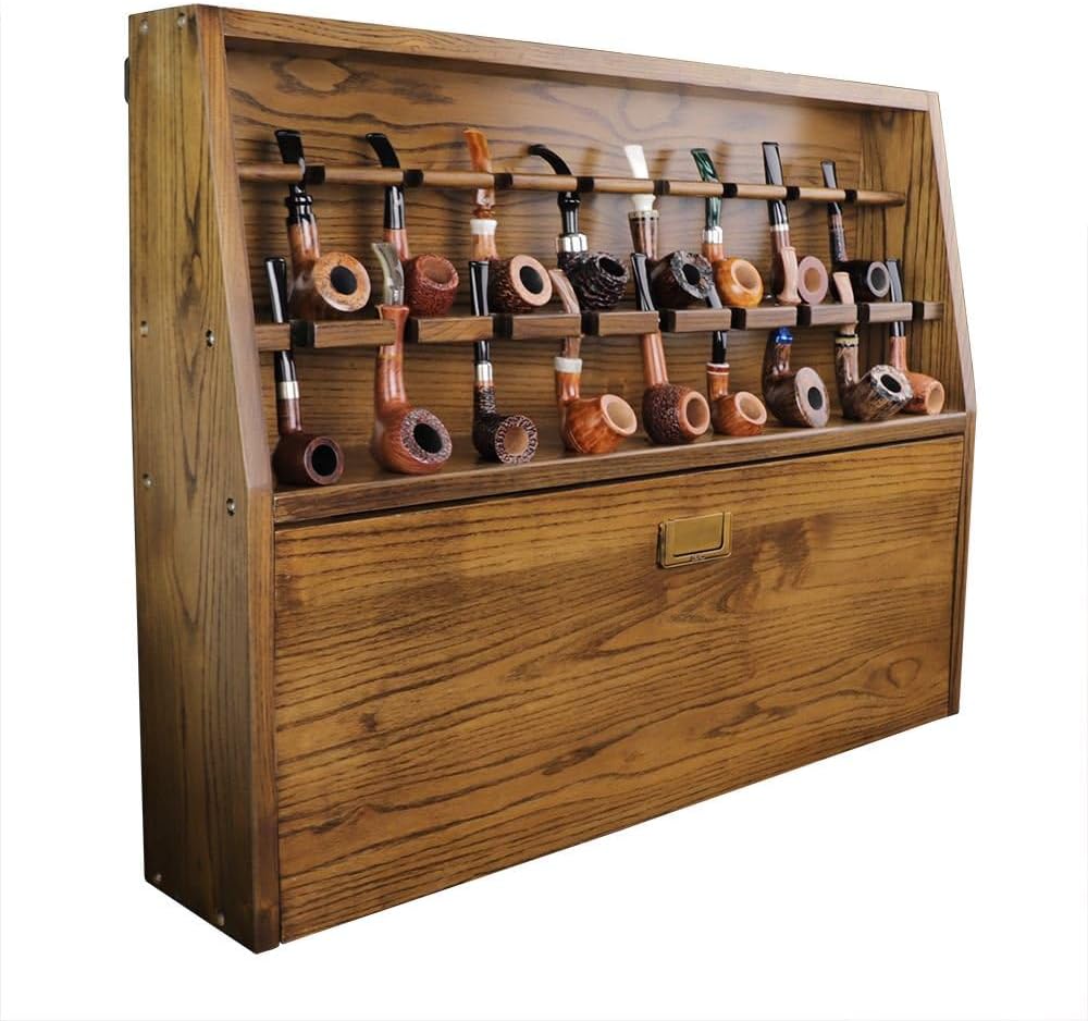 Amazon.com: HEYSONG Wooden Smoking Pipe Cabinet Rack Holder Better for ...