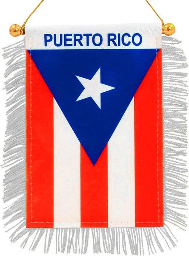 Adorno para espejo retrovisor de coche con bandera de Puerto Rico
