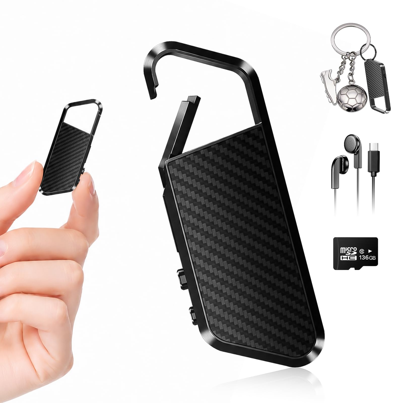 136GB Voice Activated Recorder - 21880H Portable Audio Recorder with Noise Reduction DSP 6.0 Digital Vioce Recorder with Playback for Lecture &amp; Meeting - Recording Device