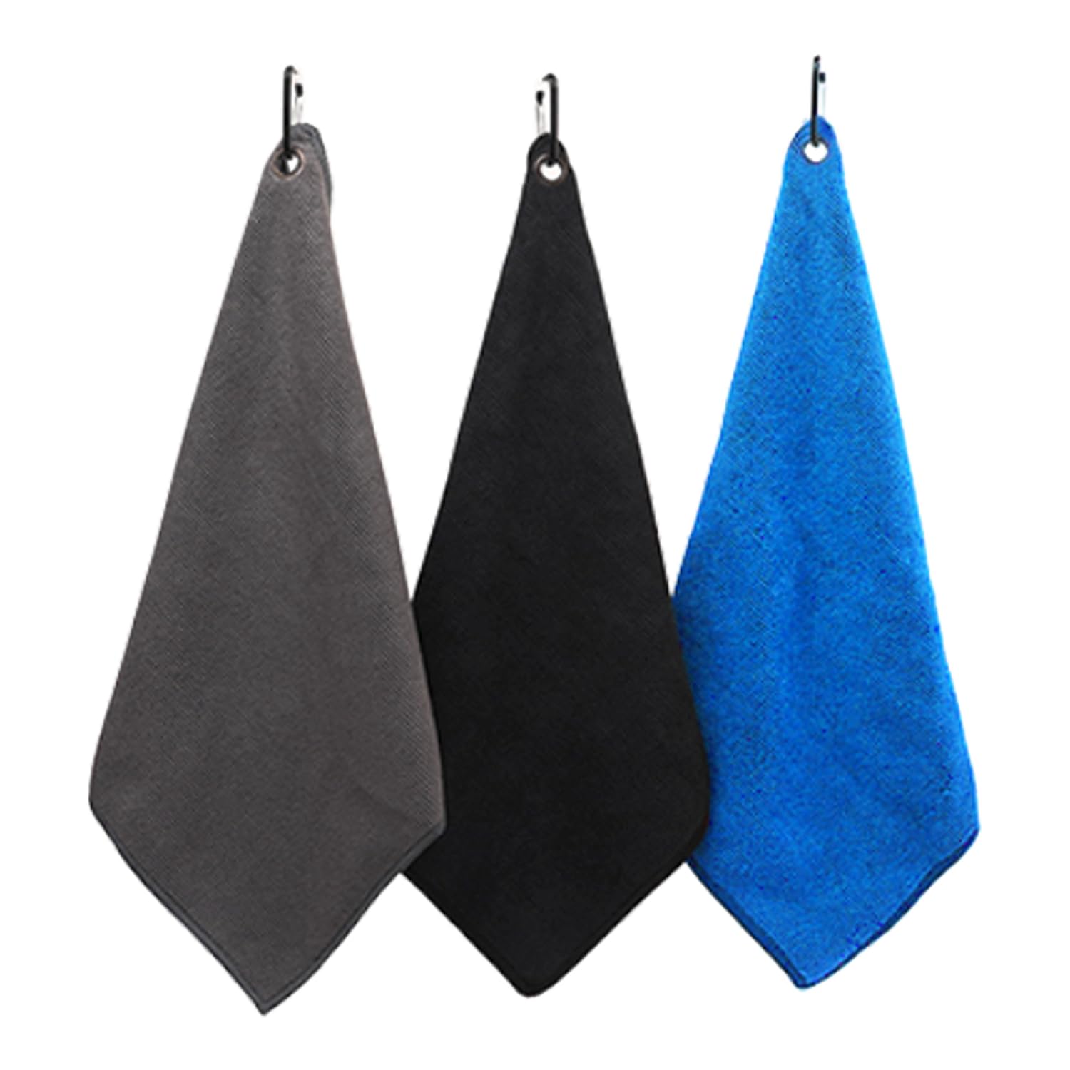 SYEYCW 3 Piece Golf Towel, Microfibre Golf Towel with Carabiner, Multifunctional Golf Towels, Cleaning Towel, for Outdoor Sports, Yoga, Camping, Gym, Running, Cycling