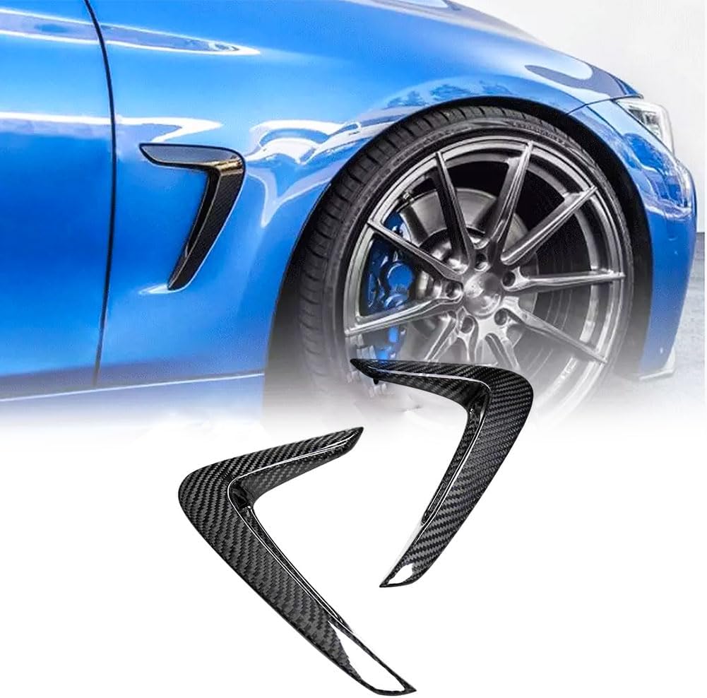 MCARCAR KIT Dry Carbon Fiber Side Fender Vent for BMW 4 Series F32 F33 F36 2014-2019 418i 420i 428i 435i 440i Base &M Sport 2Door 4Door Car Air Intake Scoop Cover Trim (Add on style)