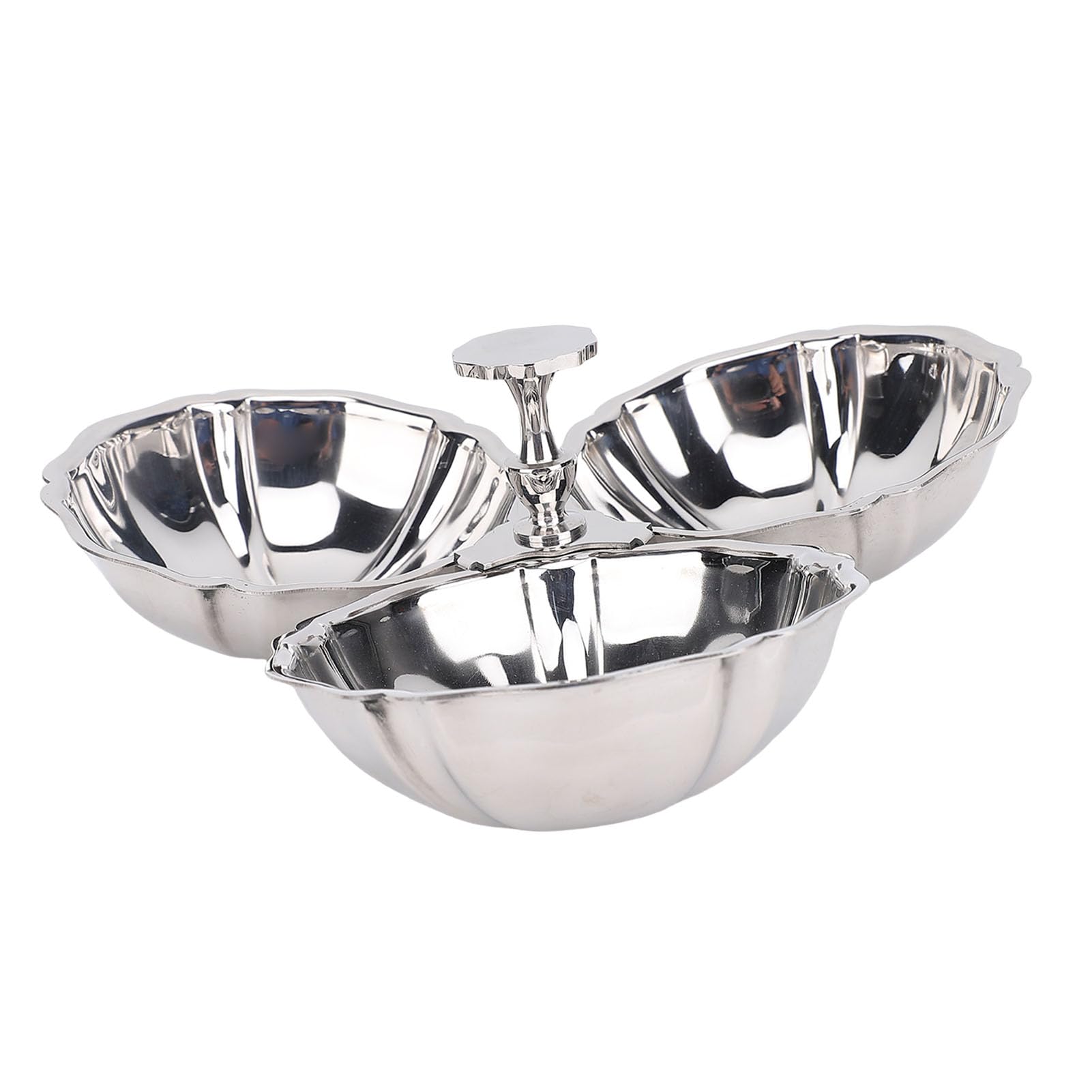 Assiette de Service en Acier Inoxydable 304, Bol à Collation Réutilisable 3 en 1, Lavable au Lave-vaisselle, avec un Design Robuste pour la Cuisine à Domicile, les Fêtes, l