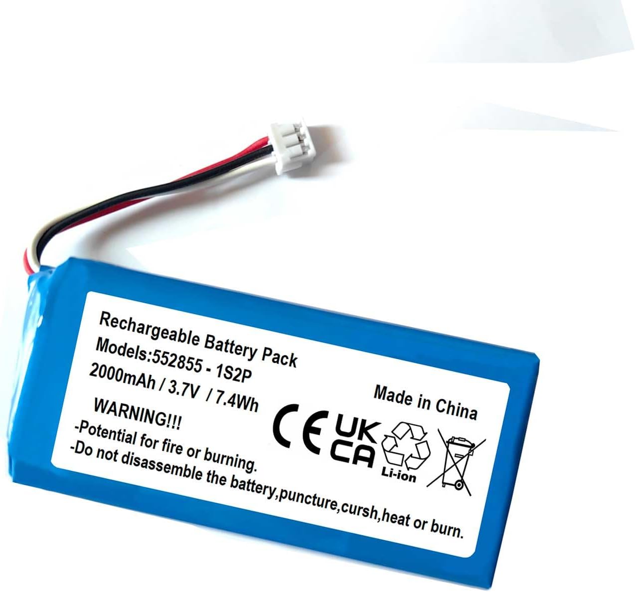 AOLIKES 552855 1S2P 3.7v 2000mAh Battery Replacement for SportDog TEK 2.0 / TEK 1.5 GPS Collar - Rechargeable Lithium-Ion Battery Pack