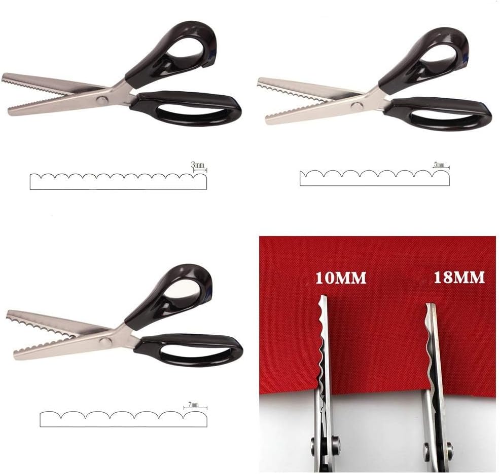 Pinking Shears for Fabric Paper Cutting, Stainless Steel (3mm, Scalloped) image 2